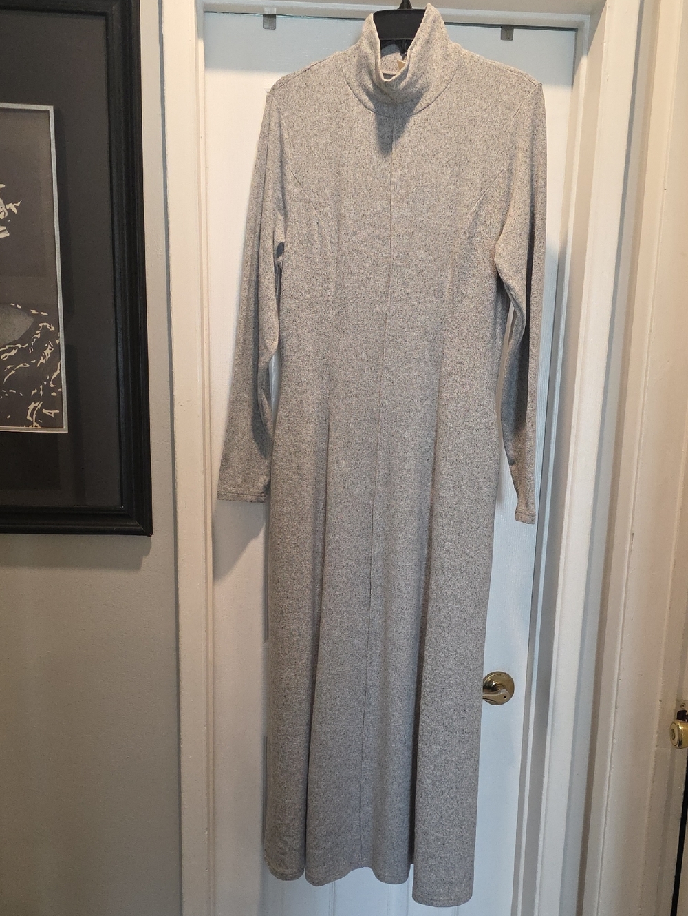 Light Gray Turtleneck Maxi Dress